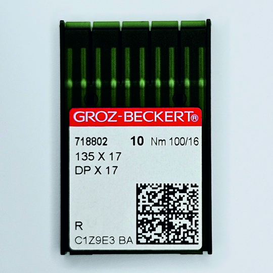 Иглы Groz-Beckert / Гроз-Бекерт DPx17 № 100 R. Толстая колба. Для промышленной швейной машины