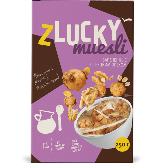 Мюсли «Z Lucky» запечённые с грецким орехом, 250 г