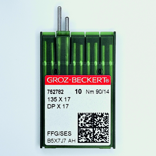 Иглы Groz-Beckert / Гроз-Бекерт DPx17 № 90 SES. Толстая колба. Для промышленной швейной машины