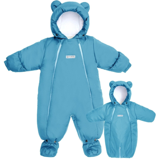 Комбинезон детский «Amarobaby» Snowy Travel, AB-OD21-6105-SG-62, серо-голубой, размер 62