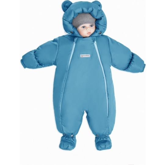 Комбинезон детский «Amarobaby» Snowy Travel, AB-OD21-6105-SG-62, серо-голубой, размер 62