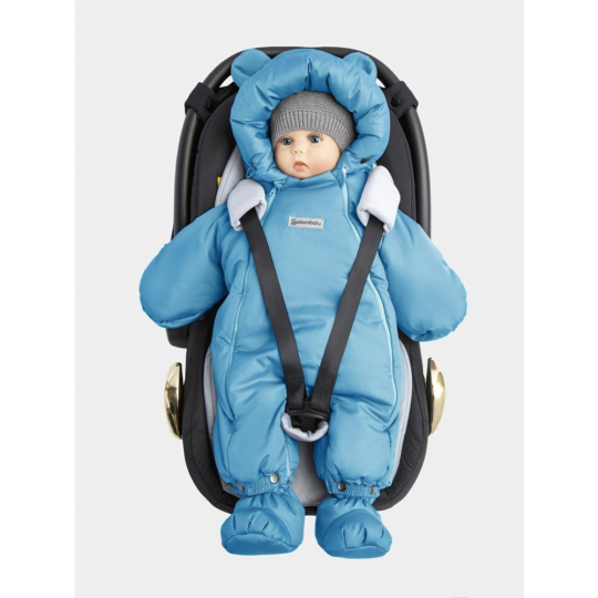 Комбинезон детский «Amarobaby» Snowy Travel, AB-OD21-6105-SG-62, серо-голубой, размер 62