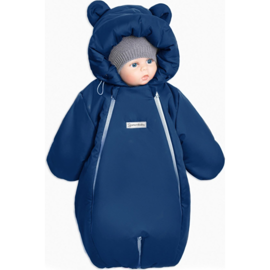 Комбинезон детский «Amarobaby» Snowy Travel, AB-OD21-6105-TSI-62, темно-синий, размер 62