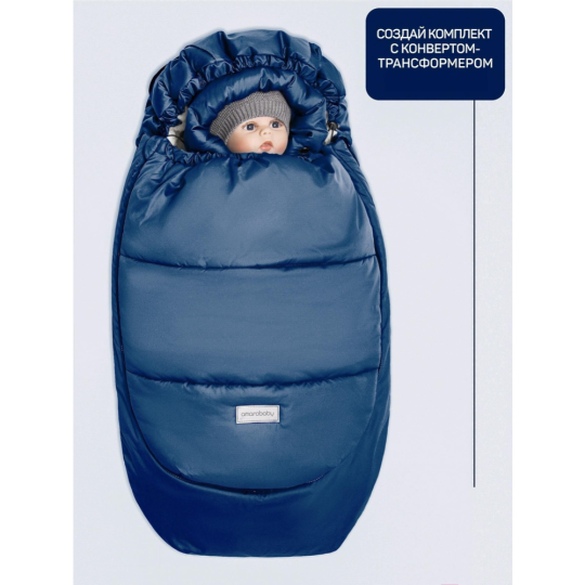 Комбинезон детский «Amarobaby» Snowy Travel, AB-OD21-6105-TSI-62, темно-синий, размер 62