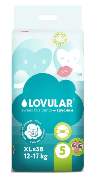 Подгузники-трусики Lovular Sweet Kiss детские XL 12-17 кг 38шт