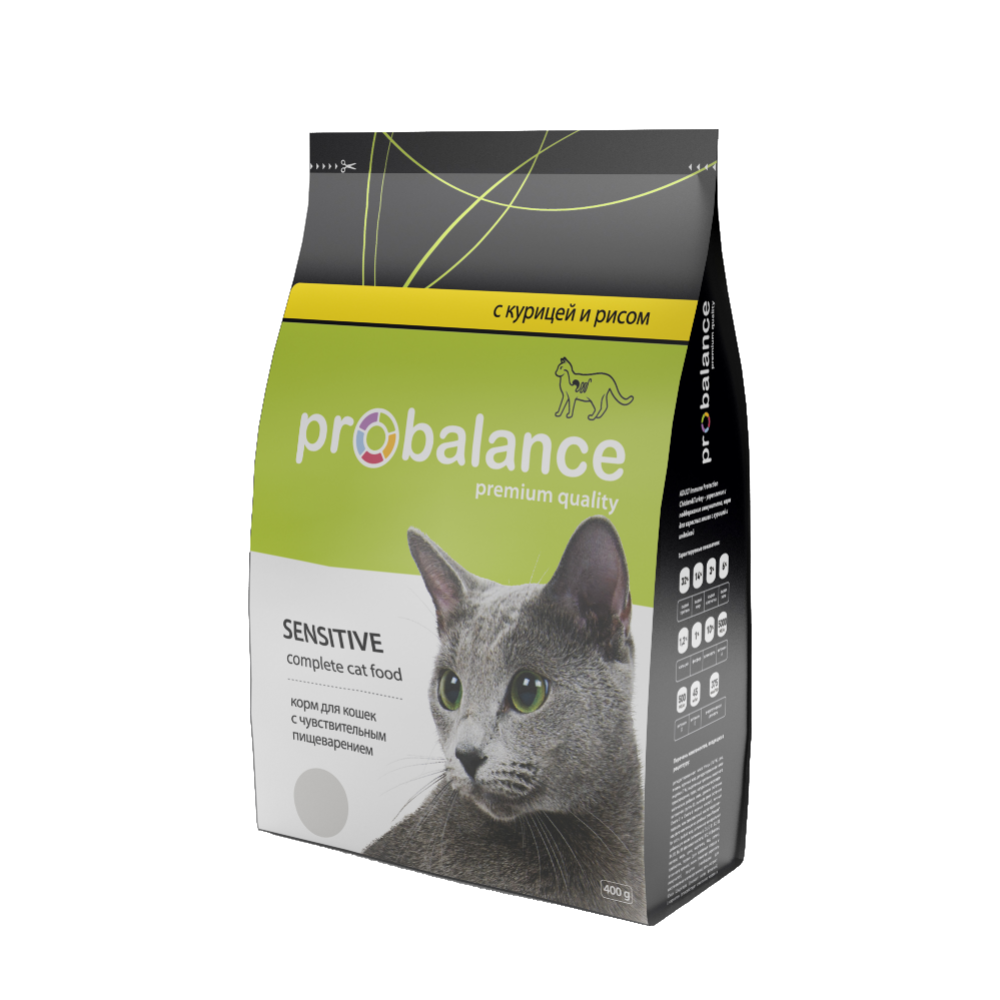 Корм для кошек «ProBalance» с чув­стви­тель­ным пи­ще­ва­ре­ни­ем, 400 г