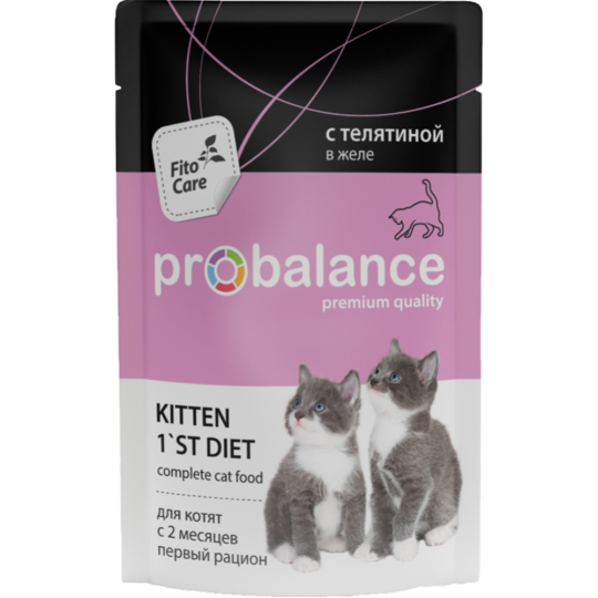 Корм для котят «ProBalance» 1'st Diet c телятиной в желе, 85 г