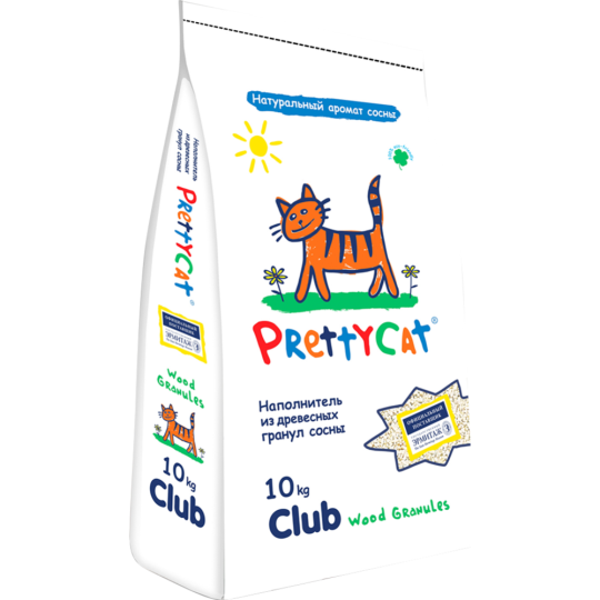 Наполнитель для туалета «  PrettyCat» Wood Granules, впитывающий, древесный, 10 кг