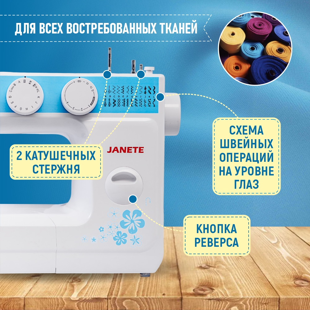 Машина швейная бытовая JANETE 989 (Blue)
