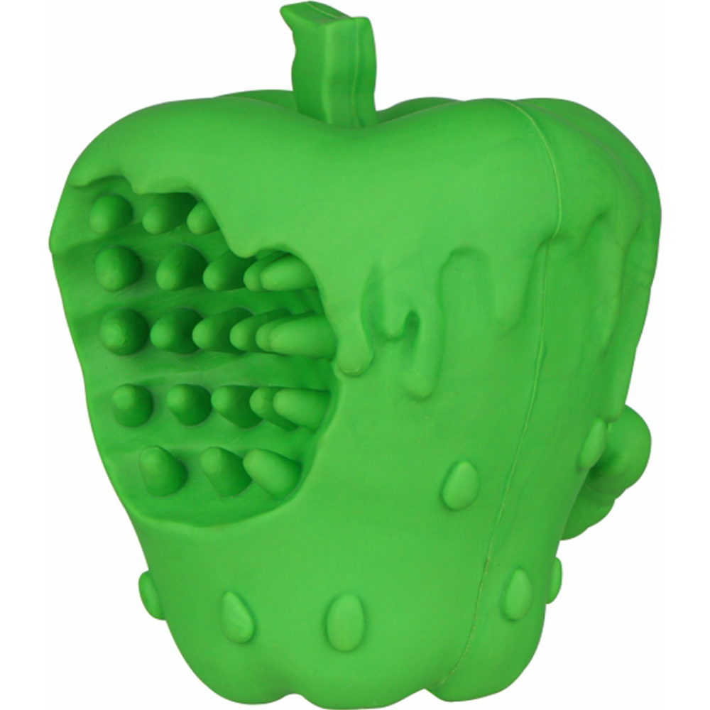 Игрушка для собак «Mr. Kranch» Яблоко с пищалкой, с ароматом курицы, зеленый, 10 см