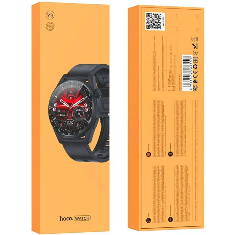 Смарт-часы «Hoco» Y9, Call Version, черный,