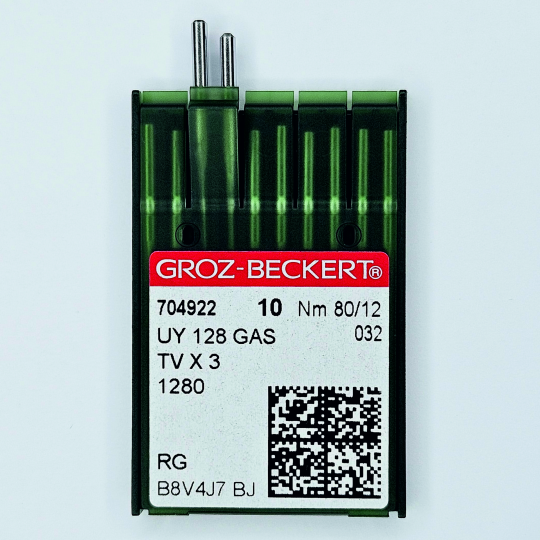 Иглы Groz-Beckert / Гроз-Бекерт UYx128 GAS № 80 RG. Толстая колба. Для распошивальной швейной машины.