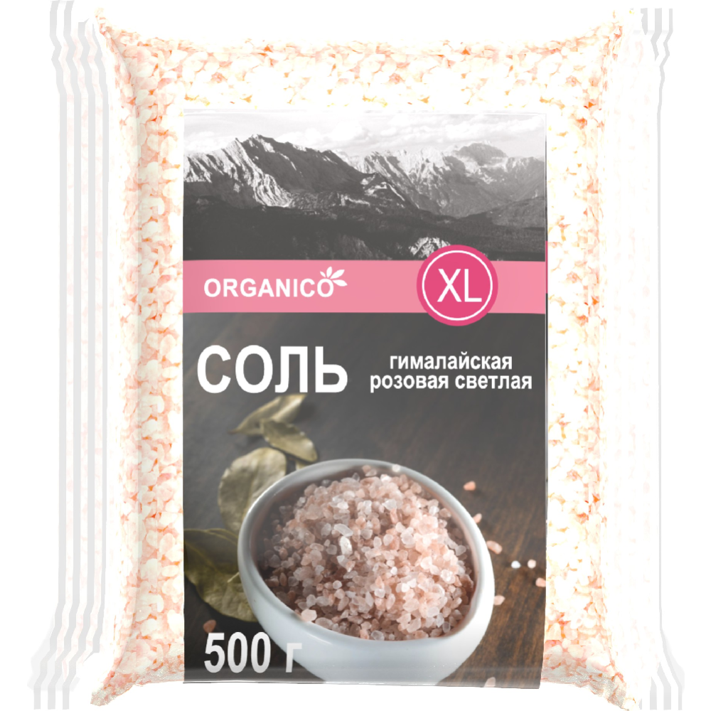 Соль пищевая «Organico» гималайская розовая, каменная, очень крупная, 500 г 