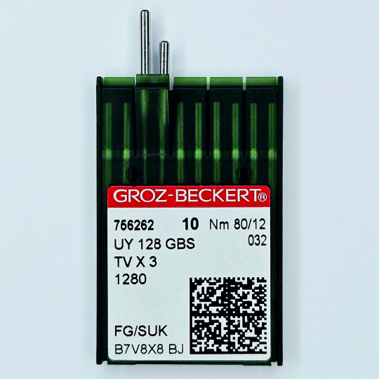 Иглы Groz-Beckert / Гроз-Бекерт UYx128 GAS/GBS № 80 SES. Толстая колба. Для распошивальной швейной машины.