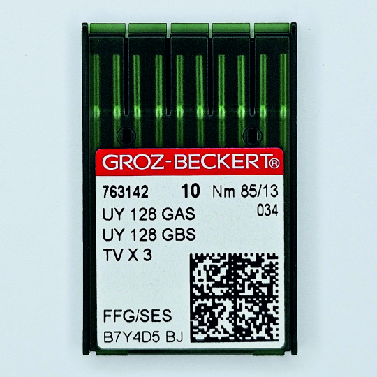 Иглы Groz-Beckert / Гроз-Бекерт UYx128 GAS/GBS № 85 SES. Толстая колба. Для распошивальной швейной машины.