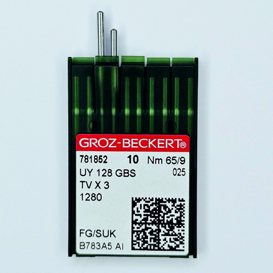 Иглы Groz-Beckert / Гроз-Бекерт UYx128 GBS № 65 SUK. Толстая колба. Для распошивальной швейной машины.