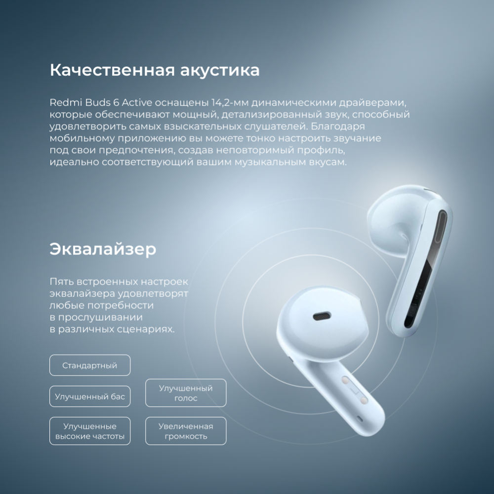 Наушники «Xiaomi» Buds 6 Active, M2344E1, blue