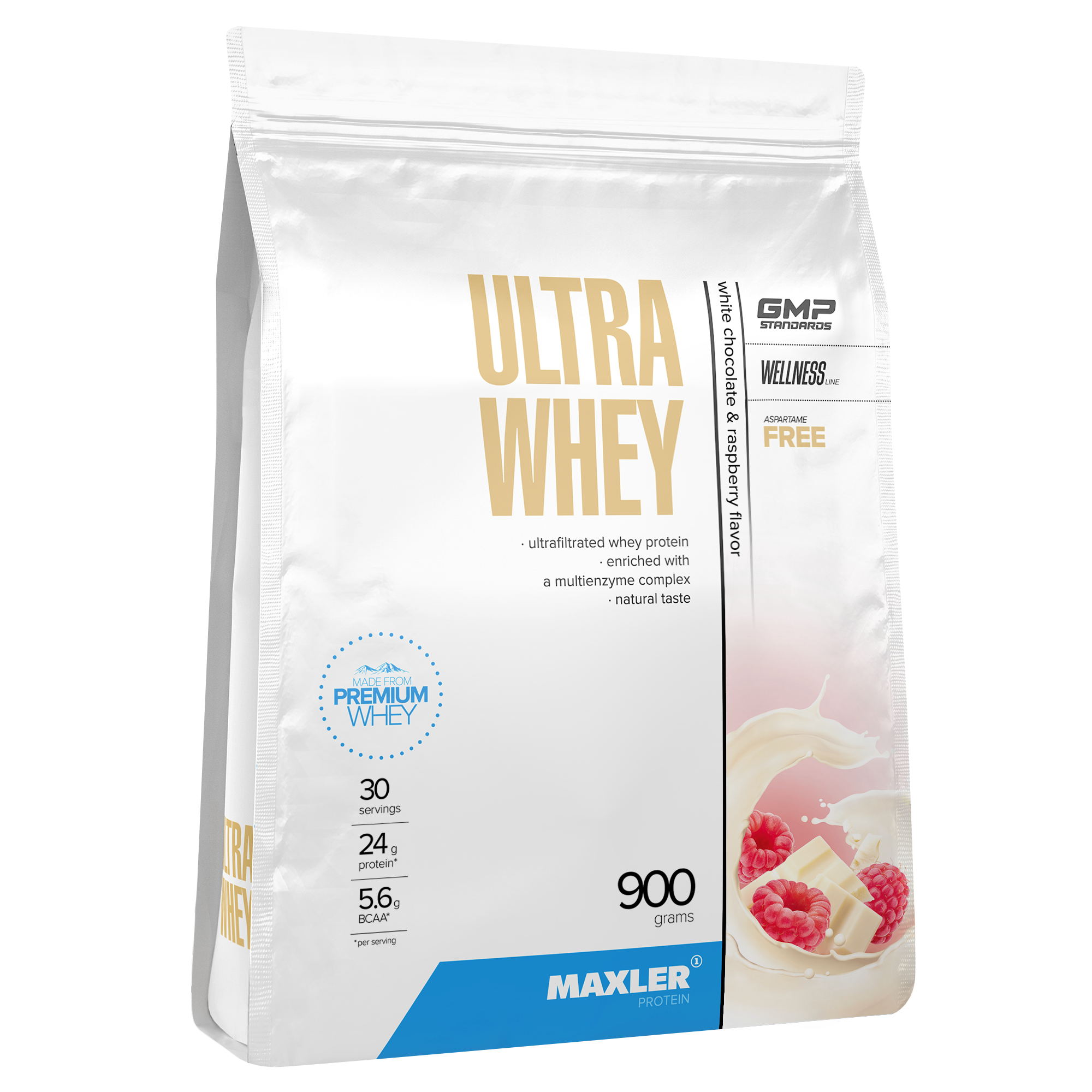 Протеин Maxler Ultra Whey 900 g (bag) - White Chocolate and Raspberry