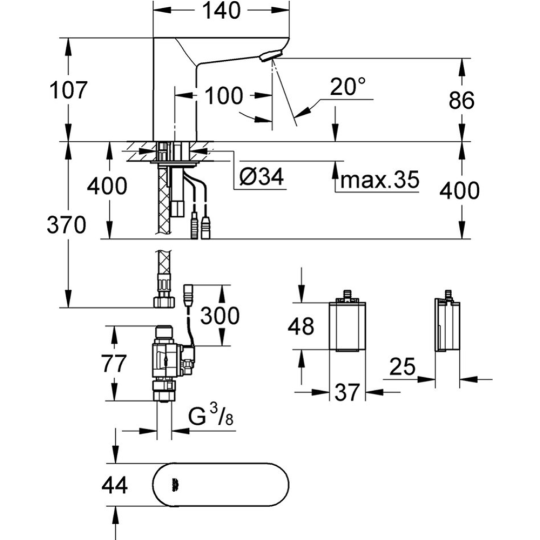 Смеситель «Grohe» Euroeco Cosmopolitan E, 36271000