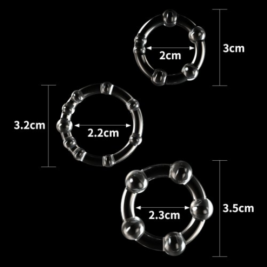 Набор эрекционных колец Power Plus Triple Beaded Ring Set