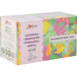 Чай травяной «Калиновские чаи» душица-зверобой-ромашка-мята, 20х1.5 г