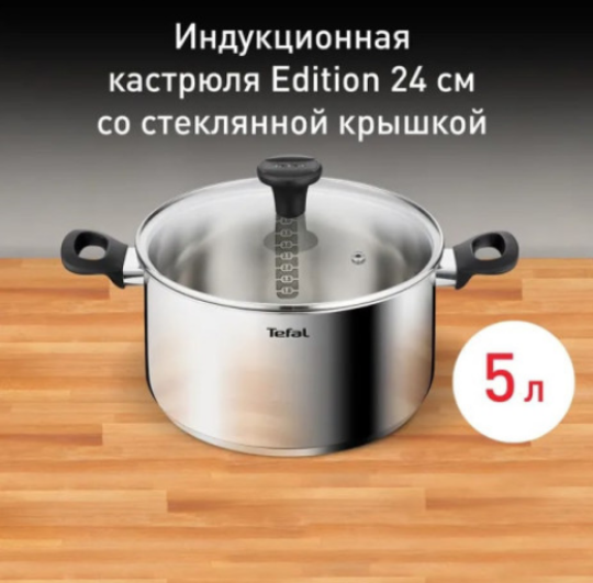 Кастрюля TEFAL Edition 24 см с крышкой G7404674