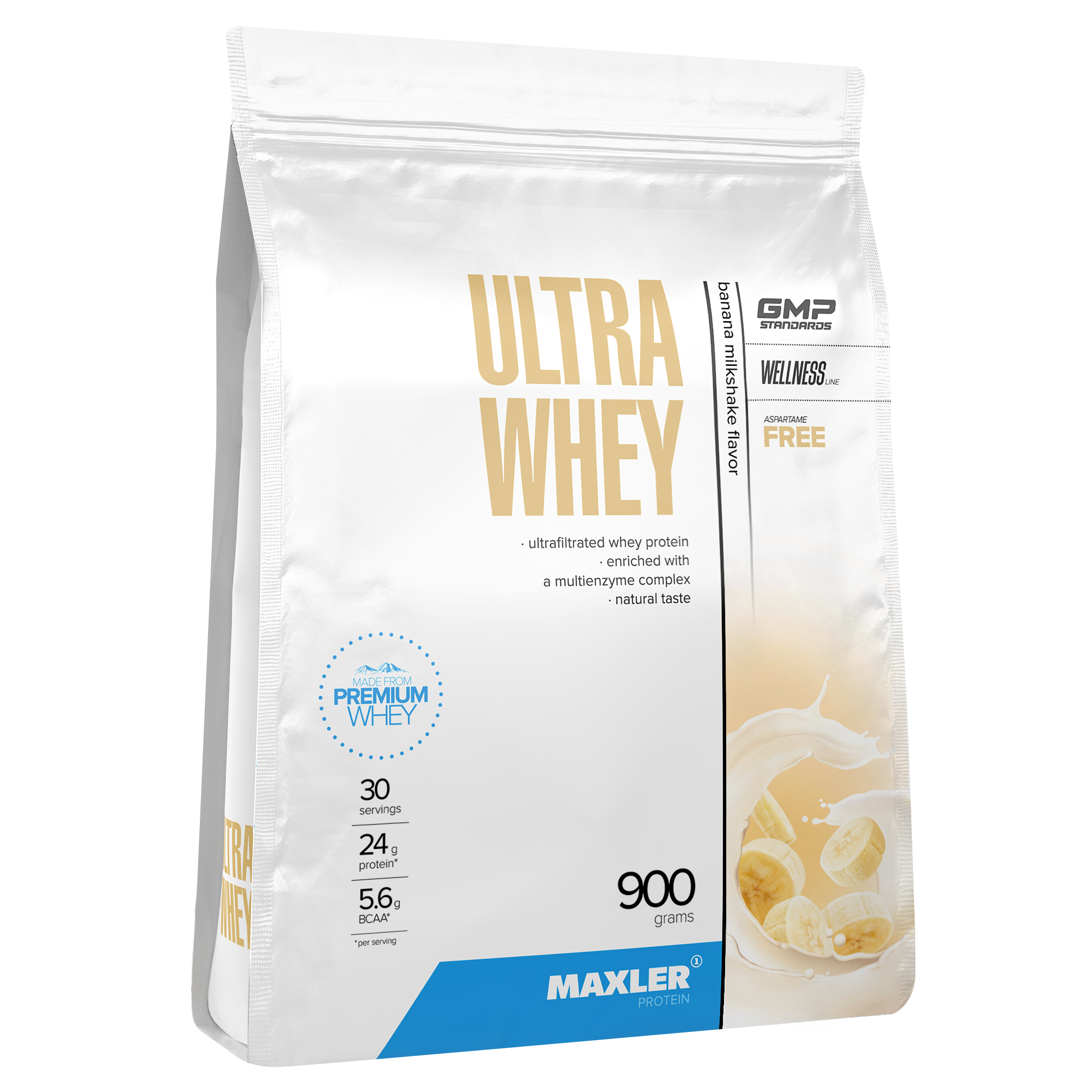 Протеин Maxler Ultra Whey 900 g (bag) - Banana Milkshake