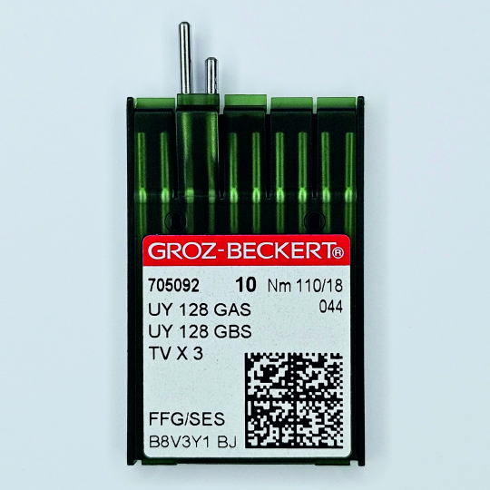 Иглы Groz-Beckert / Гроз-Бекерт UYx128 GAS № 110 SES. Толстая колба. Для распошивальной швейной машины.