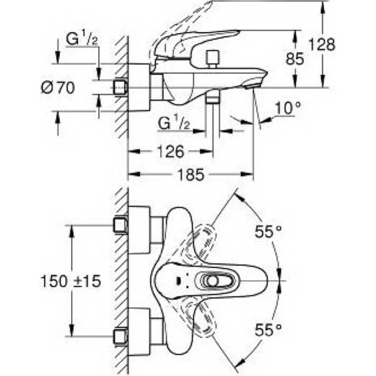 Смеситель «Grohe» Eurostyle, 33591LS3, белая луна 