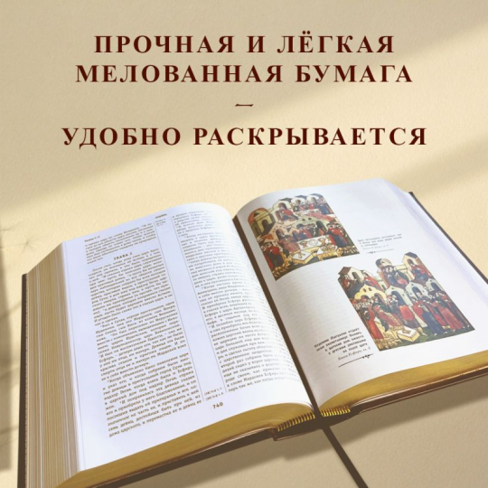 Библия. Книги Священного Писания Ветхого и Нового Завета, с параллельными местами, с цветными иллюстрациями, синодальный перевод, в кожаном переплете (с грифом РПЦ)