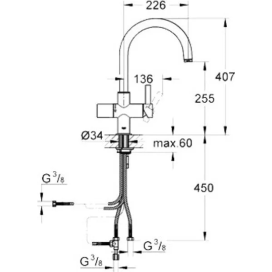 Смеситель «Grohe» Blue Pure 3, 33251000