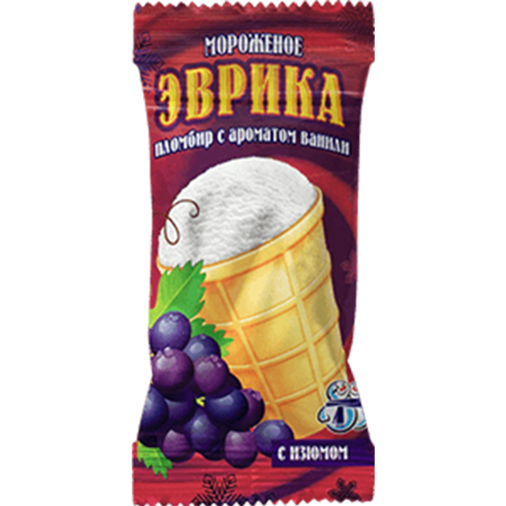 Мороженое «УП Минский хладокомбинат №2» Эврика, с изюмом, 80 г #0