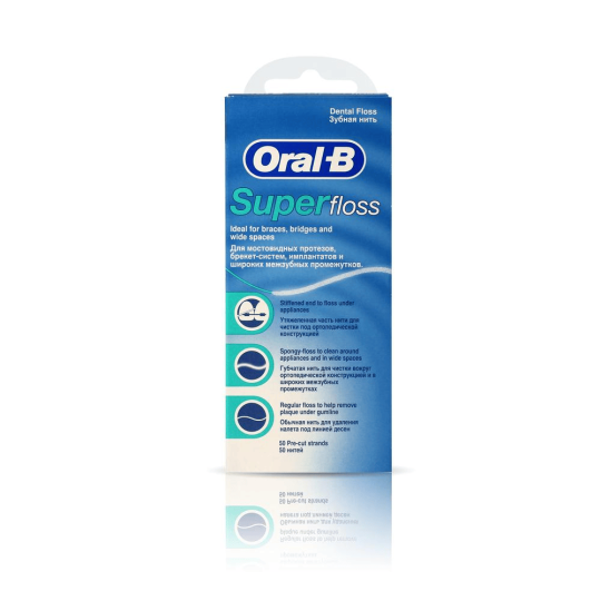 Зубная нить / нитка ортодонтическая Oral-B Super Floss 2 шт. х 50 шт.