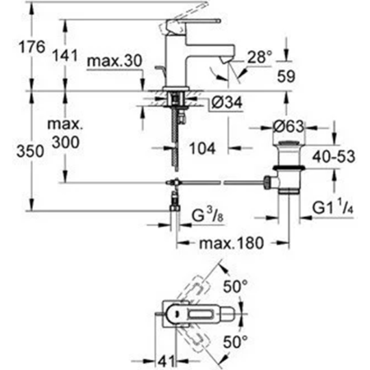 Смеситель «Grohe» Quadra, 32632000