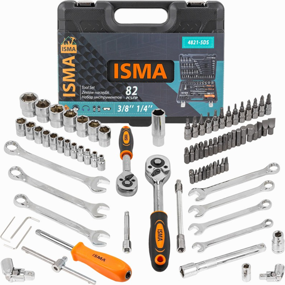 Набор инструментов «ISMA» ISMA-4821-5DS-м, 82 предмета