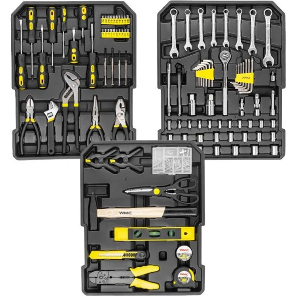 Набор инструментов «WMC Tools» Дорожный кейс, WMC-WMC186-3, 186 предметов