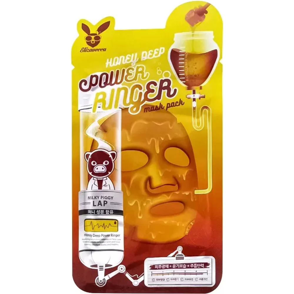 Маска для лица «Elizavecca» Power Ringer Mask Pack Honey Deep, с медом, 23 мл