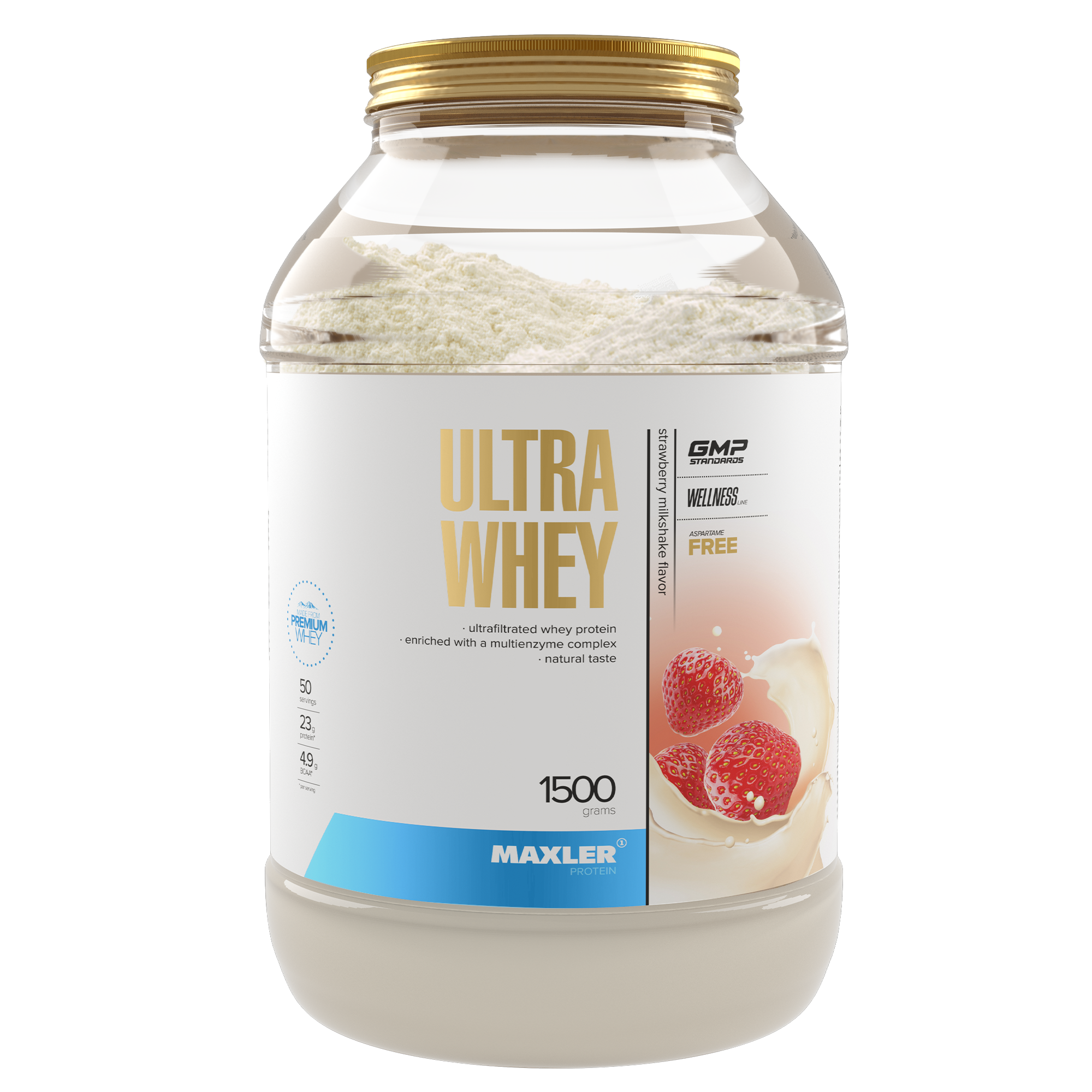 Протеин Maxler Ultra Whey 1500 g (can) - Strawberry Milkshake