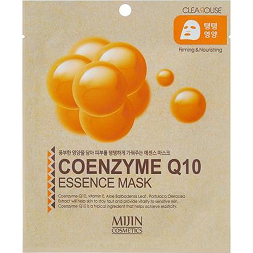 Маска для лица «Mijin» Coenzyme Q10 Essence Mask, с коэнзимом Q10, 33 г