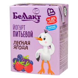 Йогурт пи­тье­вой «Бел­лак­т» дет­ский, лесная ягода, 2.6%, 210 г