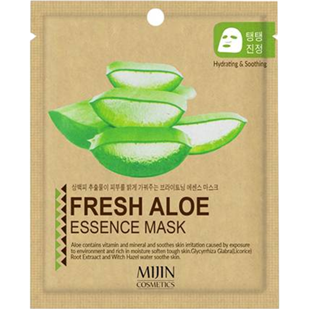 Маска для лица «Mijin» Fresh Aloe Essence Mask, с экстрактом алоэ, 33 г
