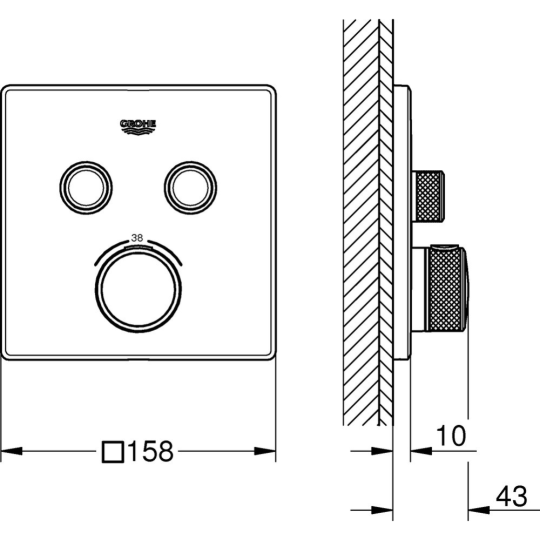 Смеситель «Grohe» Grohtherm SmartControl, 29124000