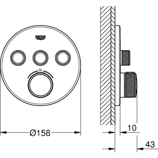 Смеситель «Grohe» Grohtherm SmartControl, 29121000