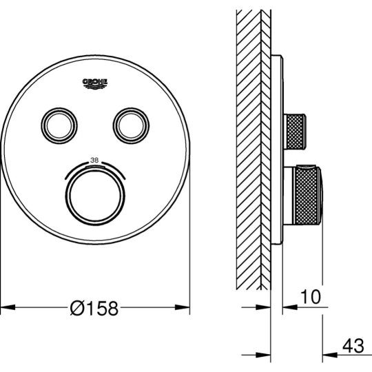 Смеситель «Grohe» Grohtherm SmartControl, 29119000