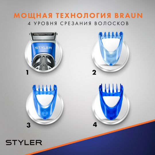 Стайлер «Fusion Proglide Styler» с 1 сменной кассетой + 3 насадки