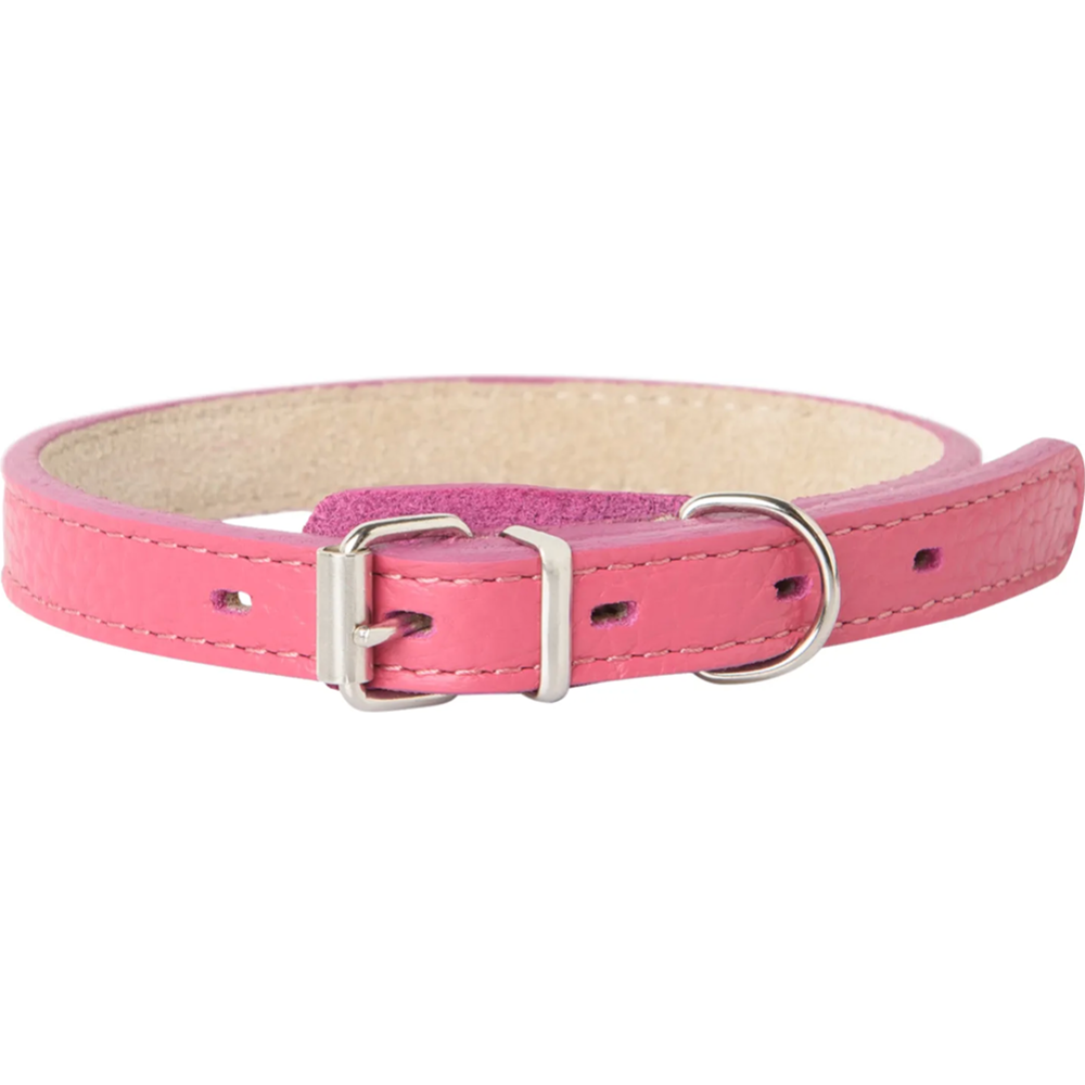 Ошейник для собак «Mr. Kranch» натуральная кожа, розовый, 39-50 см