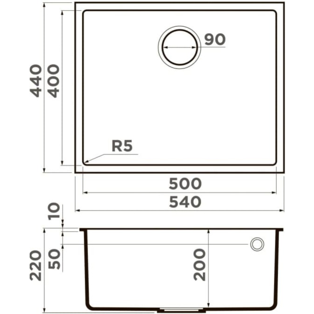 Кухонная мойка «Omoikiri» Bosen 54-U-GR, 4993539, leningrad grey