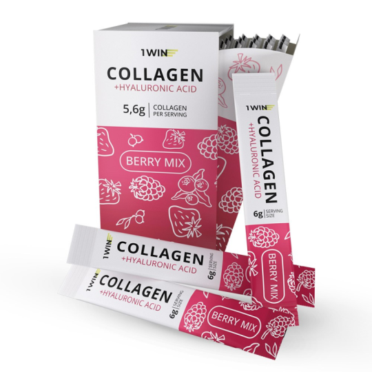 1WIN / Collagen + Гиалуроновая кислота + Витамин С, Вкус: Ягодный микс, 30 саше-стиков