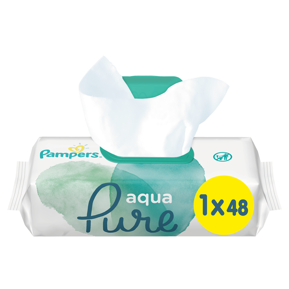 Детские влажные салфетки «Pampers» Aqua Pure, 48 шт #0