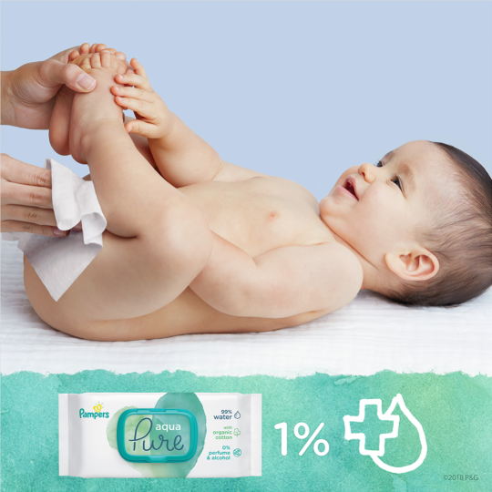 Детские влажные салфетки «Pampers» Aqua Pure, 48 шт